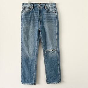 Re/Done 90s High Rise Loose Jeans in Worn Heather Blue